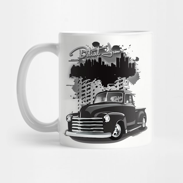 1948 Black Chevy Pickup Truck Detroit Iron by RPM-ART